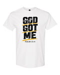 God Got Me tee in white
