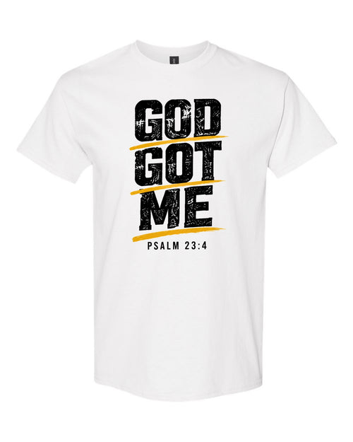 God Got Me tee in white